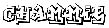 The clipart image features a stylized text in a graffiti font that reads Chammie.
