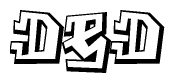 The clipart image features a stylized text in a graffiti font that reads Ded.