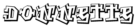 The clipart image features a stylized text in a graffiti font that reads Donnette.