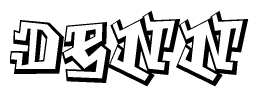 The clipart image features a stylized text in a graffiti font that reads Denn.