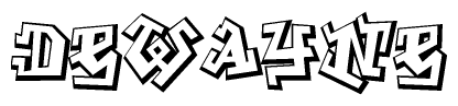 The clipart image features a stylized text in a graffiti font that reads Dewayne.