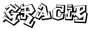 The clipart image features a stylized text in a graffiti font that reads Gracie.