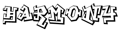The clipart image features a stylized text in a graffiti font that reads Harmony.