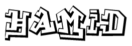 The clipart image features a stylized text in a graffiti font that reads Hamid.