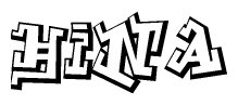 The clipart image features a stylized text in a graffiti font that reads Hina.