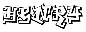 The clipart image features a stylized text in a graffiti font that reads Henry.