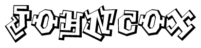 The clipart image features a stylized text in a graffiti font that reads Johncox.