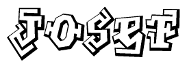The image is a stylized representation of the letters Josef designed to mimic the look of graffiti text. The letters are bold and have a three-dimensional appearance, with emphasis on angles and shadowing effects.