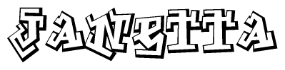 The clipart image features a stylized text in a graffiti font that reads Janetta.
