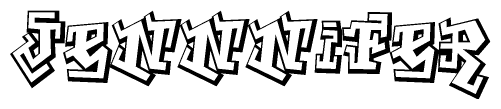 The clipart image features a stylized text in a graffiti font that reads Jennnifer.