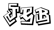The clipart image features a stylized text in a graffiti font that reads Jeb.