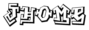 The clipart image depicts the word Jhome in a style reminiscent of graffiti. The letters are drawn in a bold, block-like script with sharp angles and a three-dimensional appearance.