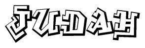 The clipart image features a stylized text in a graffiti font that reads Judah.