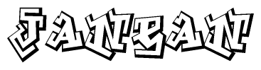 The clipart image features a stylized text in a graffiti font that reads Janean.