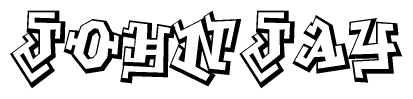 The clipart image features a stylized text in a graffiti font that reads Johnjay.