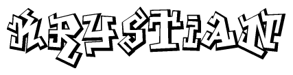 The clipart image features a stylized text in a graffiti font that reads Krystian.