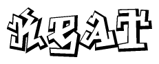 The clipart image features a stylized text in a graffiti font that reads Keat.