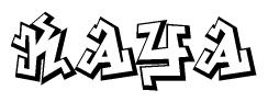 The clipart image depicts the word Kaya in a style reminiscent of graffiti. The letters are drawn in a bold, block-like script with sharp angles and a three-dimensional appearance.