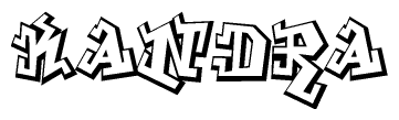 The clipart image features a stylized text in a graffiti font that reads Kandra.