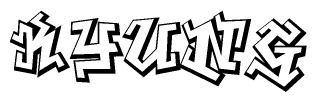   The clipart image features a stylized text in a graffiti font that reads Kyung. 