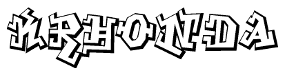 The clipart image features a stylized text in a graffiti font that reads Krhonda.