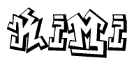 The clipart image features a stylized text in a graffiti font that reads Kimi.