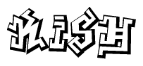 The clipart image features a stylized text in a graffiti font that reads Kish.
