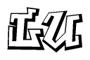 The clipart image features a stylized text in a graffiti font that reads Lu.
