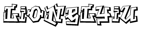 The clipart image features a stylized text in a graffiti font that reads Lionelyiu.