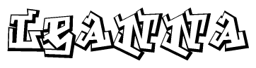 The clipart image features a stylized text in a graffiti font that reads Leanna.
