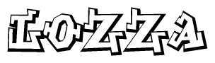 The clipart image features a stylized text in a graffiti font that reads Lozza.