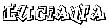 The clipart image features a stylized text in a graffiti font that reads Luciana.