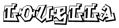 The clipart image features a stylized text in a graffiti font that reads Louella.