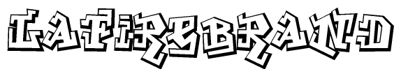 The clipart image features a stylized text in a graffiti font that reads Lafirebrand.