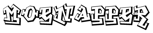 The clipart image features a stylized text in a graffiti font that reads Moenapper.