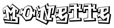 The clipart image features a stylized text in a graffiti font that reads Monette.