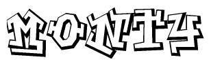 The clipart image features a stylized text in a graffiti font that reads Monty.