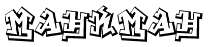 The clipart image features a stylized text in a graffiti font that reads Mahkmah.