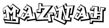 The clipart image features a stylized text in a graffiti font that reads Maznah.