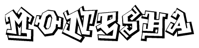 The clipart image features a stylized text in a graffiti font that reads Monesha.