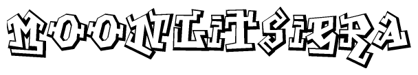 The clipart image features a stylized text in a graffiti font that reads Moonlitsiera.
