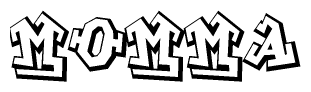 The clipart image features a stylized text in a graffiti font that reads Momma.