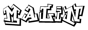 The clipart image features a stylized text in a graffiti font that reads Malin.