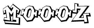 The clipart image features a stylized text in a graffiti font that reads Moooz.