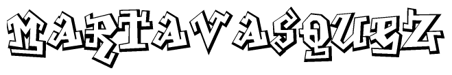 The clipart image features a stylized text in a graffiti font that reads Martavasquez.