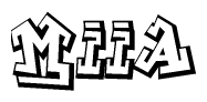 The clipart image features a stylized text in a graffiti font that reads Miia.