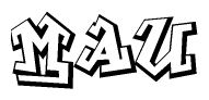 The clipart image features a stylized text in a graffiti font that reads Mau.