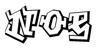 The clipart image features a stylized text in a graffiti font that reads Noe.