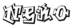 The clipart image features a stylized text in a graffiti font that reads Neko.