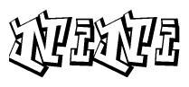 The clipart image features a stylized text in a graffiti font that reads Nini.